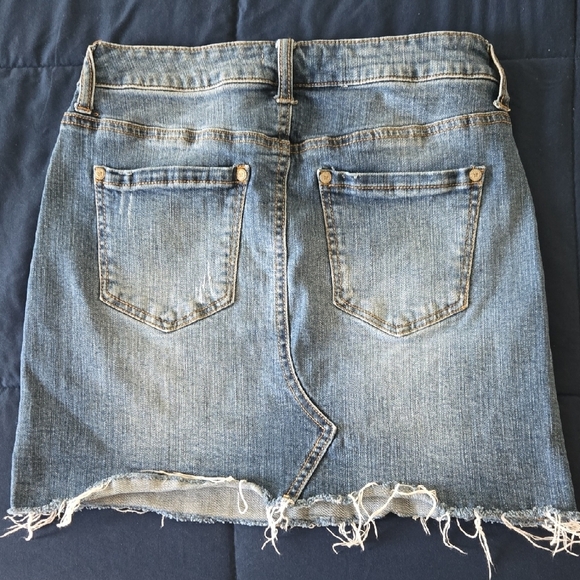 Altar'd State Blue Casual Mini Pencil Skirt with Slit - Picture 6 of 7